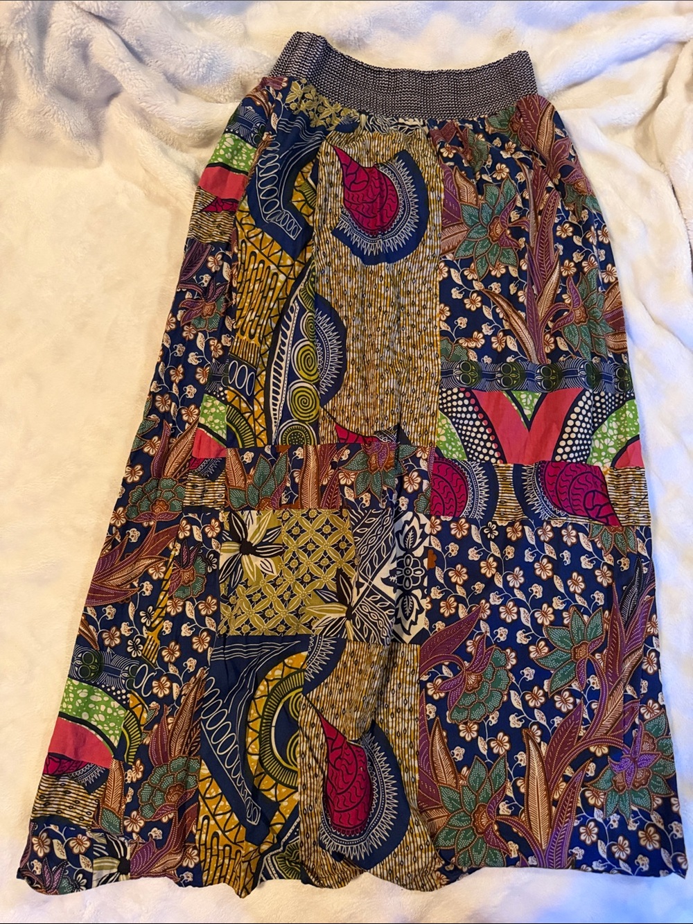 Edme & Esyllte by Anthropologie Boho Patchwork Maxi Skirt in Multicolor
